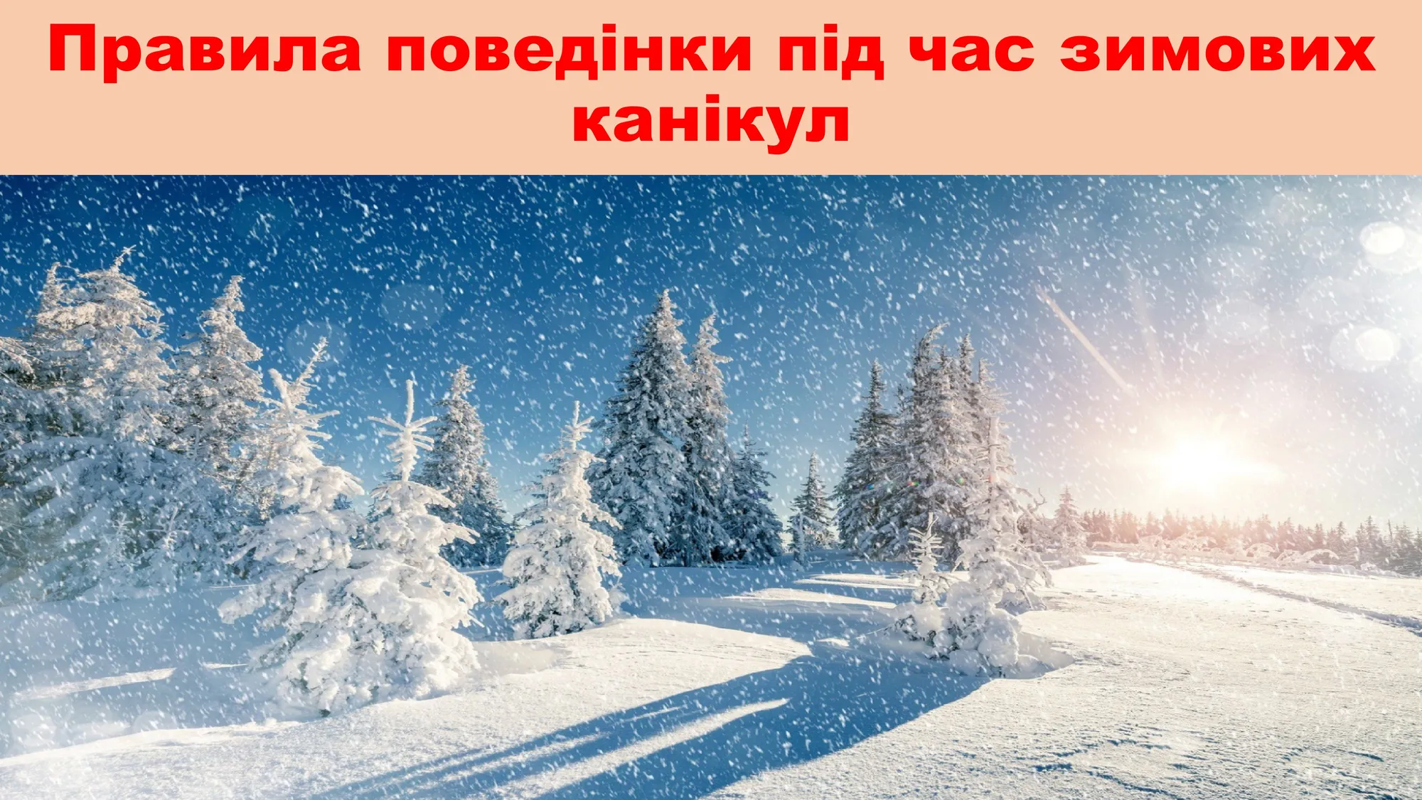 Правила поведінки під час зимових канікул