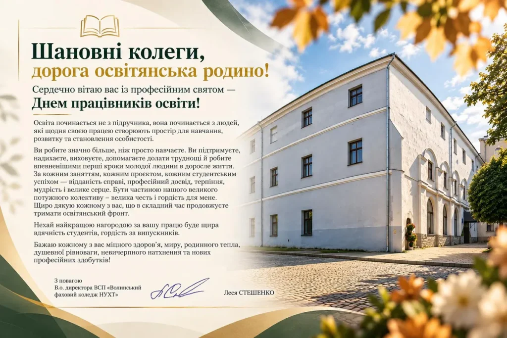 Вітання з Днем працівника освіти!
